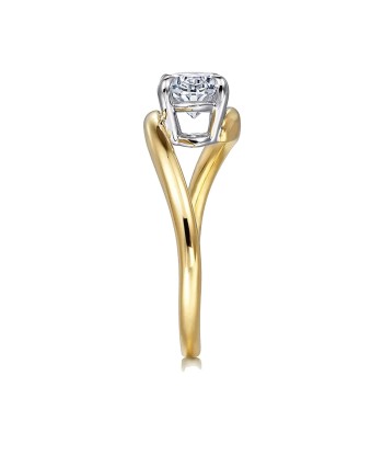 Gabriel 14K White & Yellow Gold Bypass Oval Diamond Engagement Ring Mounting Les êtres humains sont 