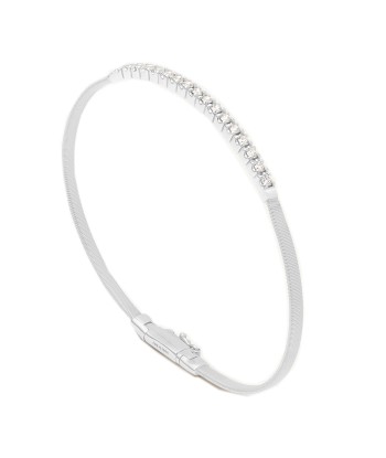 Marco Bicego 18K White Gold Masai Small Stackable Bracelet with Diamond Bar pas cher 