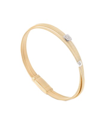 Marco Bicego 18K Yellow Masai Gold 2-Strand Coil Bracelet with Diamonds Véritable concentré