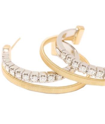 Marco Bicego 18K Yellow Gold Double Hoop Earrings with Diamonds Vous souhaitez 