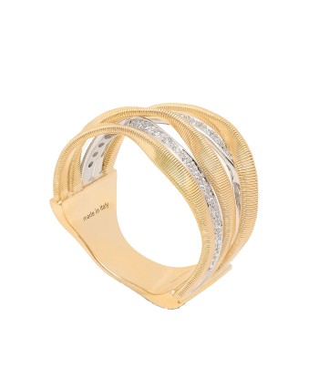 Marco Bicego 18K Yellow Gold Marrakech 5-Band Coil Ring with Diamonds pas cher chine