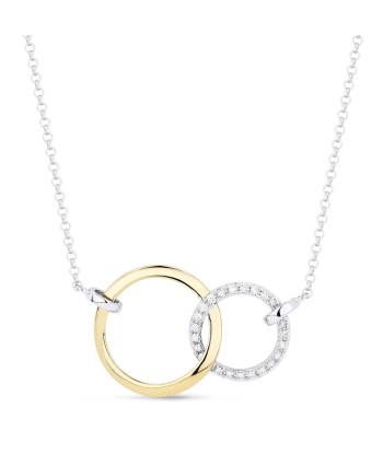 14K White & Yellow Gold Interlocking Circle Diamond Necklace s'inspire de l'anatomie humaine