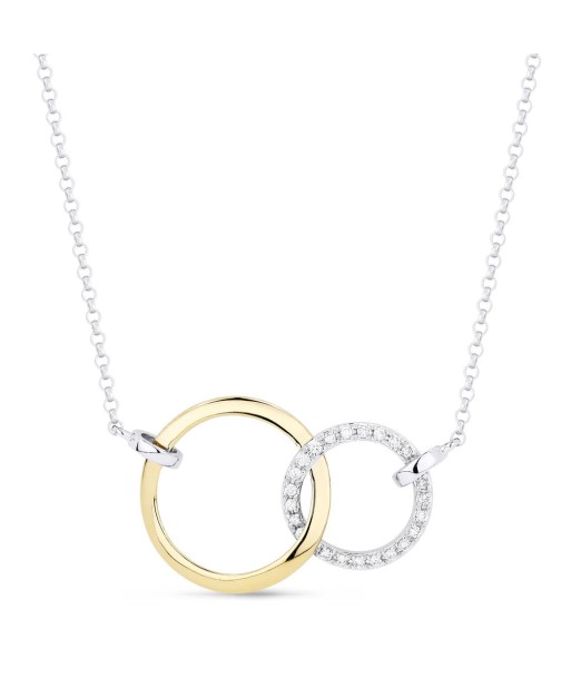 14K White & Yellow Gold Interlocking Circle Diamond Necklace s'inspire de l'anatomie humaine