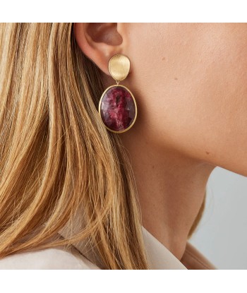 Marco Bicego 18K Yellow Gold Lunaria Double Drop Thulite Earrings chez Cornerstreet bien 