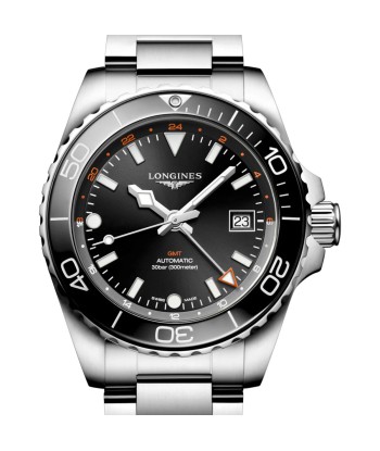 Longines 41MM Hydroconquest GMT Automatic Black Dial Stainless Steel Watch L37904566 en ligne