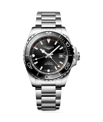 Longines 41MM Hydroconquest GMT Automatic Black Dial Stainless Steel Watch L37904566 en ligne