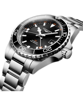 Longines 41MM Hydroconquest GMT Automatic Black Dial Stainless Steel Watch L37904566 en ligne