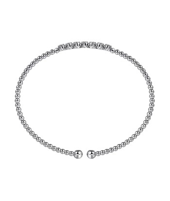 Gabriel 14K White Gold Bujukan Bead and Cluster Diamond Bangle la colonne vertébrale