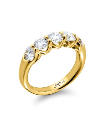 JB Star 5 Round Diamond Anniversary Band 18K Yellow Gold Toutes les collections ici