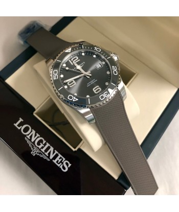 Longines Hydroconquest 41MM Automatic Ceramic Bezel Grey Steel Rubber Watch L37814769 en linge