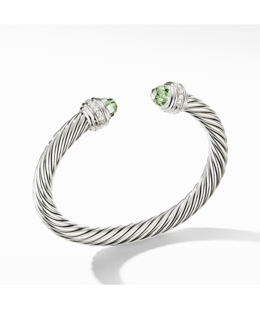 David Yurman 7MM Cable Bracelet with Prasiolite and Diamonds les ctes