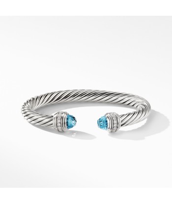 David Yurman 7MM Cable Bracelet with Blue Topaz and Diamonds Comment ça marche