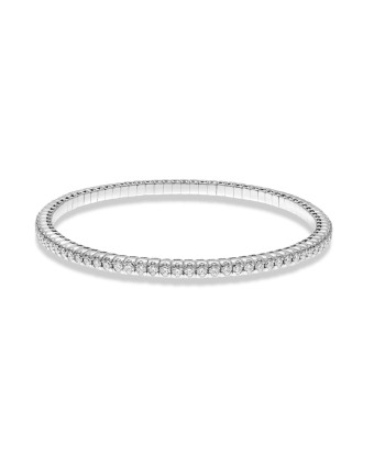 Hulchi Belluni 18K White Gold Tresore Stretch Tennis Bangle Bracelet, 2.00 Carats livraison gratuite