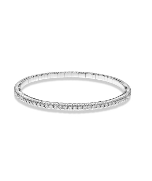 Hulchi Belluni 18K White Gold Tresore Stretch Tennis Bangle Bracelet, 2.00 Carats livraison gratuite