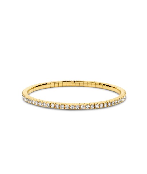 Hulchi Belluni 18K Yellow Gold Tresore Stretch Tennis Bangle Bracelet, 3.00 Carats de pas cher