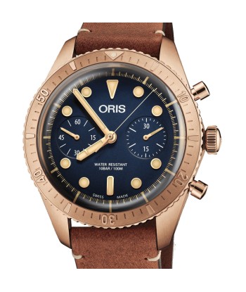 Pre-owned Oris Carl Brashear 43mm Limited Edition Bronze Automatic Chronograph Watch de France