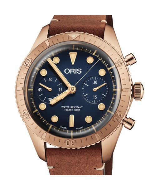 Pre-owned Oris Carl Brashear 43mm Limited Edition Bronze Automatic Chronograph Watch de France