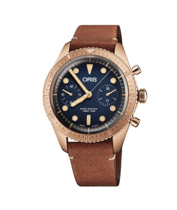 Pre-owned Oris Carl Brashear 43mm Limited Edition Bronze Automatic Chronograph Watch de France