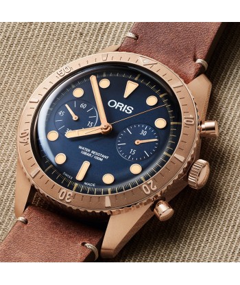 Pre-owned Oris Carl Brashear 43mm Limited Edition Bronze Automatic Chronograph Watch de France