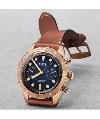 Pre-owned Oris Carl Brashear 43mm Limited Edition Bronze Automatic Chronograph Watch de France