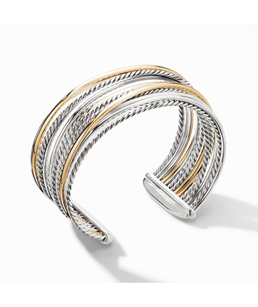 David Yurman Crossover Wide Cuff Bracelet with 18K Yellow Gold Venez acheter