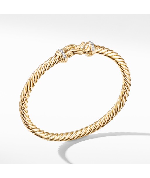 David Yurman Buckle Bracelet in 18K Yellow Gold with Diamonds basket pas cher