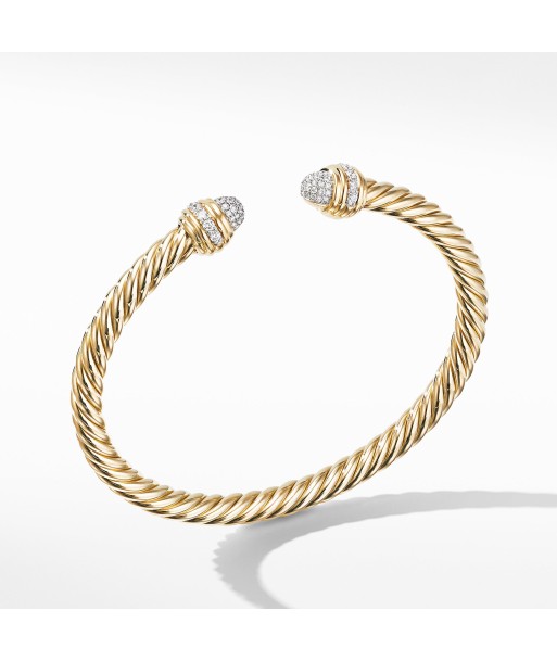 David Yurman 5MM Cable Bracelet in 18K Yellow with Diamonds de France