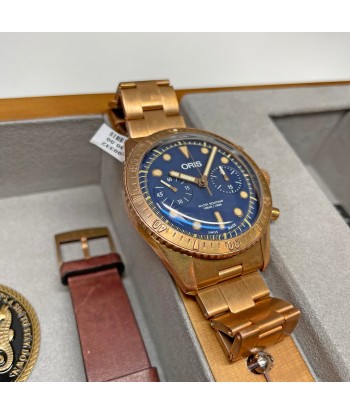 Pre-owned Oris Carl Brashear 43mm Limited Edition Bronze Automatic Chronograph Watch de France