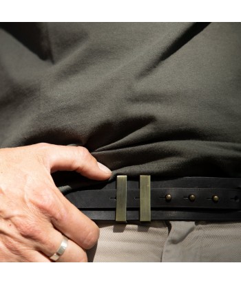 Ceinture homme cuir noir | SPARTIATE.40 le des métaux précieux