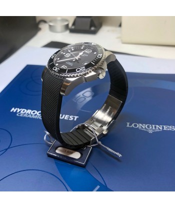 Longines Hydroconquest 41MM Automatic Ceramic Bezel Black Steel Rubber Watch L37814569 hantent personnes