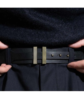 Ceinture homme cuir noir | SPARTIATE.40 le des métaux précieux