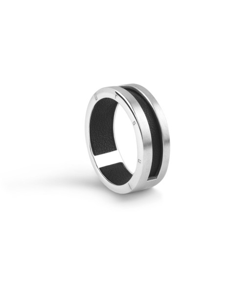 Bague homme argent cuir | YIN Livraison rapide