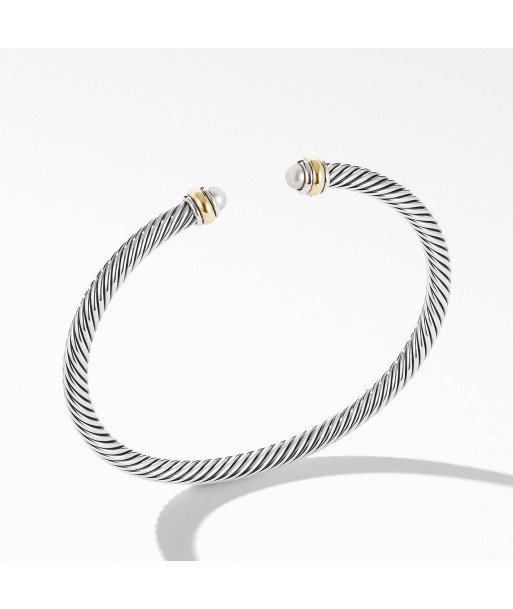 David Yurman 4MM Cable Classic Bracelet with Pearl and 18K Yellow Gold s'inspire de l'anatomie humaine