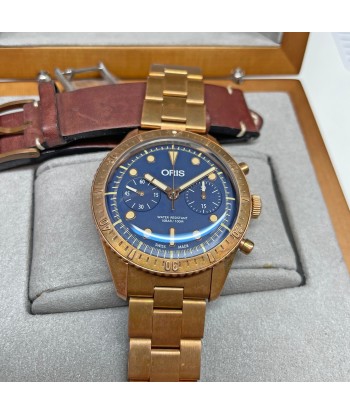 Pre-owned Oris Carl Brashear 43mm Limited Edition Bronze Automatic Chronograph Watch de France