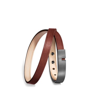 Bracelet cuir  marron double | U-TURN TWICE Jusqu'à 80% De Réduction