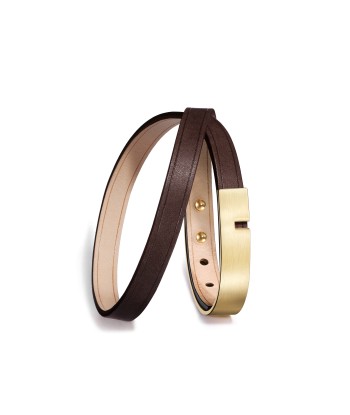 Bracelet cuir  marron double | U-TURN TWICE Jusqu'à 80% De Réduction