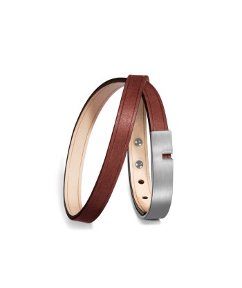 Bracelet cuir  marron double | U-TURN TWICE Jusqu'à 80% De Réduction