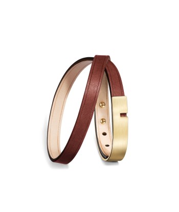 Bracelet cuir  marron double | U-TURN TWICE Jusqu'à 80% De Réduction