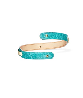 Bracelet cuir turquoise URAEUS N°6 Amélioration de cerveau avec