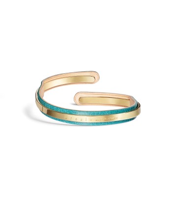 Bracelet cuir turquoise URAEUS N°6 Amélioration de cerveau avec