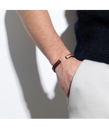 Bracelet homme or et cuir | URAEUS de pas cher