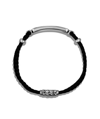 Men's Station Black Leather Bracelet with Black Onyx l'achat 