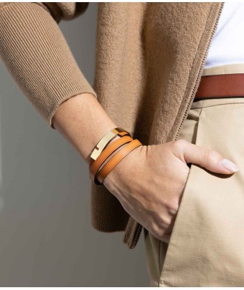 Bracelet cuir camel femme | U'TURN TRIPLE shop