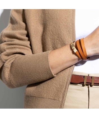 Bracelet cuir camel femme | U'TURN TRIPLE shop