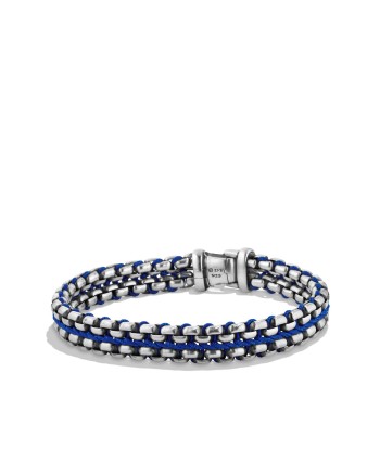 David Yurman Men's Woven Box Chain Bracelet in Blue solde