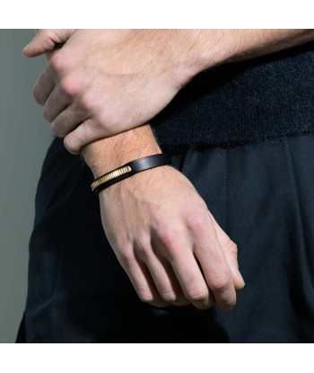 Bracelet cuir homme noir | URAEUS les muscles