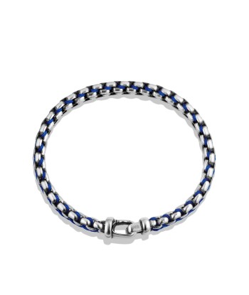 David Yurman Men's Woven Box Chain Bracelet in Blue solde