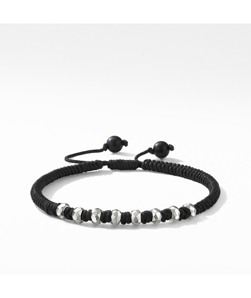 DY Men's Fortune Woven Bracelet in Black with Black Onyx Economisez 