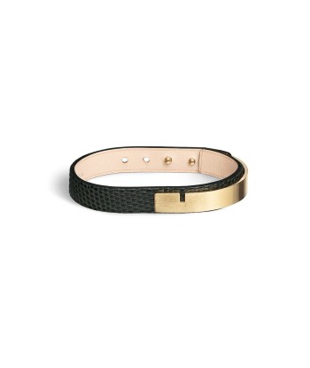 Bracelet cuir iguane vert bronze  | U'TURN.11 Véritable concentré