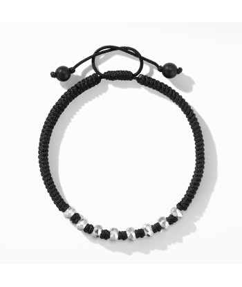 DY Men's Fortune Woven Bracelet in Black with Black Onyx Economisez 